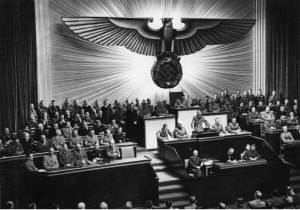 Adolf Hitler addressing the German Reichstag on December 11, 1941 ...