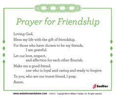 ... .sadlier.com/wbas-prayer-for-friendship #Catholic #Prayer #Friendship