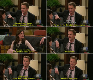 Barney & Robin Discuss American Vs. Canadian Citizenship Tests On How ...