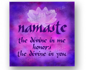 Namaste Lotus Flower Spiritual Greeting Yoga Quote Art - Printable 8x8 ...