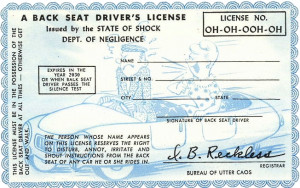 These are some of Back Seat Driver License Funny pictures