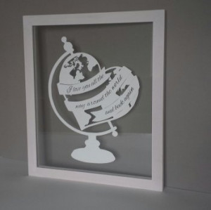Love You All The Way Around The World Papercut £18.50