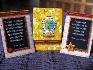 These pictures show the front of the bookmarks on the ends, and in the ...