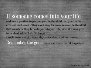 Positive impact on you