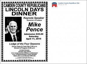 The flyer for Camden County Republicans Lincoln Days dinner at the ...