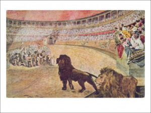Postcard Depicting Christian Martyrs in the Arena in Rome c.1910