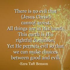 Quote from Pres. Ezra Taft Benson, Teachings of the Presidents of the ...