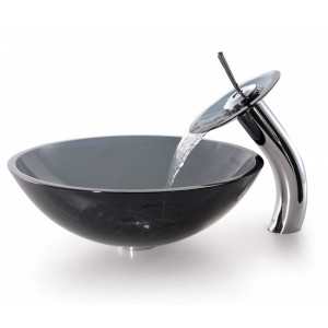 Waterfall Vessel Sink and Faucet