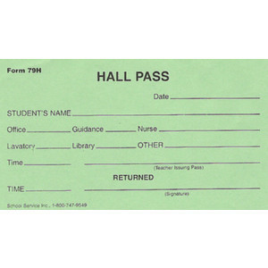 School Service - 79H - Hall Pass - School Forms - Polyvore