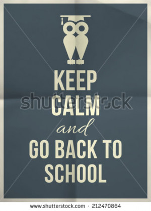Keep calm and go back to school design typographic quote on dark blue ...