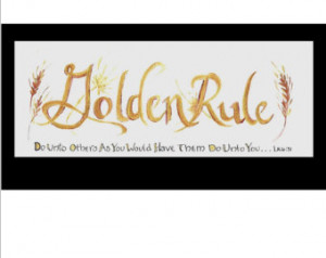 ... Golden Rule ' Gold Embellishment Bible Scripture Luke 6:31