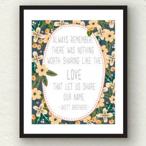 Avett Brothers Quote Floral Print - Charcoal and Blush (INSTANT ...