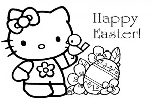 hello kitty easter egg coloring pages