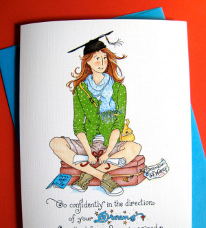 Related Confidently Graduation Card Girl Graduate Thoreau Quote