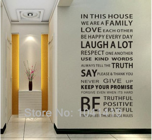 Wholesale 10Sets In This House PVC Wall Stickers Wall Quotes Fashion ...