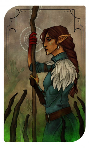 Inquisitor Lavellan - Seven of Wands by leechbrain on Tumblr
