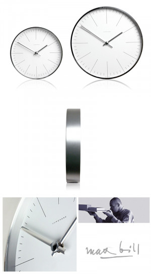 Max Bill Modern Wall Clock with Lines
