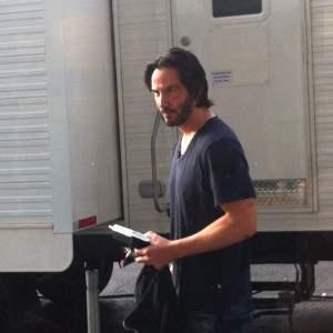 Keanu Reeves on the John Wick Set Today