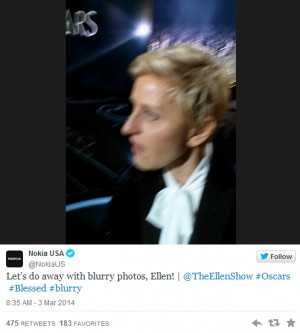 Nokia makes fun of Samsung for Ellen’s blurry Oscars selfie