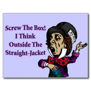 Mad Hatter Funny Motivational Quote Postcard