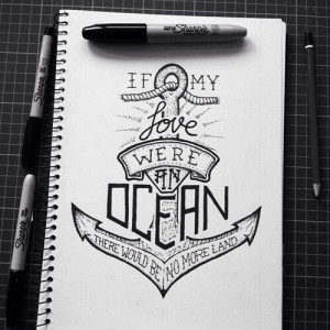 Anchor & love quote drawing
