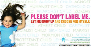 ... poster shows young girl and the headline: Please don't label me