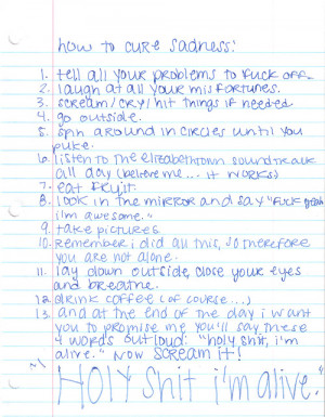 How to cure sadness : Life Hack Quote