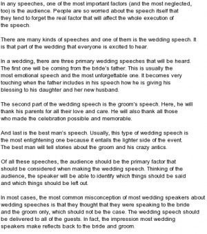 All kind of Best Wedding Speeches
