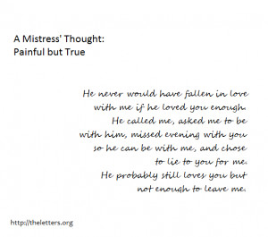 Letter of a Mistress to Wife