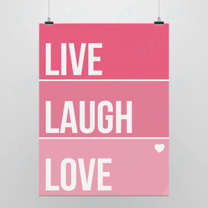 Laugh-Love-Pink-Blue-Modern-Minimalist-Pop-Posters-Gifts-Inspirational ...
