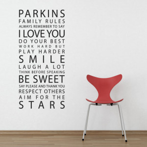Home » Family Rules Personalised Quote Wall Sticker