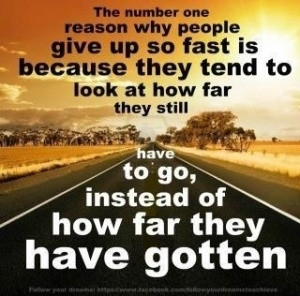 The number one reason why people give up so fast is because they tend ...