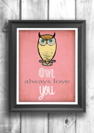 Typographic poster, Owl Print, Quote art, inspirational print, wall ...