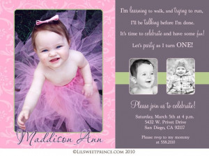 First Birthday Themed Girl Invitations