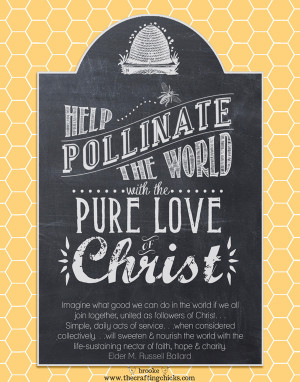 Pollinate the World” Chalkboard Art poster {Free Printable}