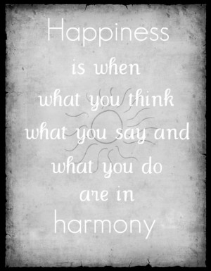 Harmony happiness quote