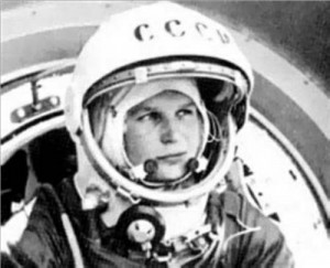Soviet cosmonaut Valentina Tereshkova in a 1963 photo courtesy of NASA ...