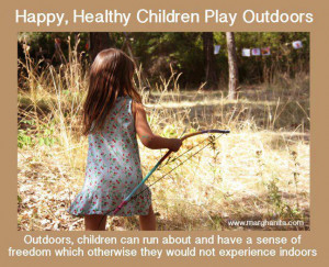 Happy, Healthy Children Play Outdoors