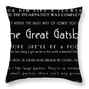 The Great Gatsby Quotes Throw Pillow by Nomad Art And Design