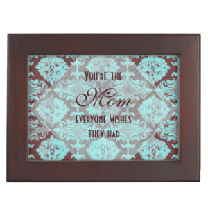 Mom Quote with Vintage Damask Keepsake Boxes