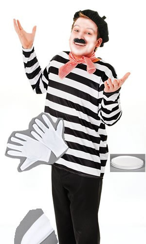 French Mime 4 piece costume
