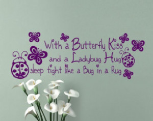 ... like a Bug in a Rug Baby girl Nursery Wall Words Vinyl Decal quote