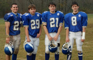 From left, Derek Coppola and his triplet brothers, Jared, Tyler, and ...