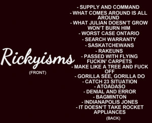 Rickyisms Trailer Park Boys T-Shirt