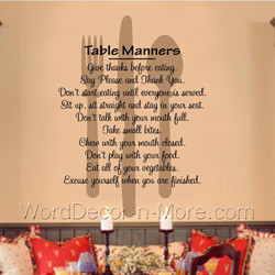 ... reminder of good manners with our table manners kitchen dining room