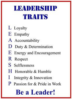 Leadership Traits Poster ★☯★ Display this Leadership Traits ...