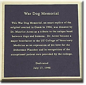 War Dog Memorial Inscriptions