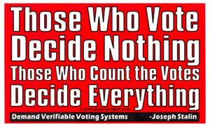 S418 - Those Who Vote Decide Nothing... - Bumper Sticker / Decal (6.25 ...
