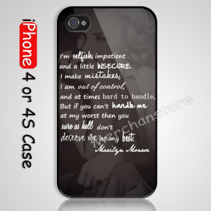 Marilyn Monroe Quotes Custom iPhone 4 or 4S Case Cover | Merchanstore ...