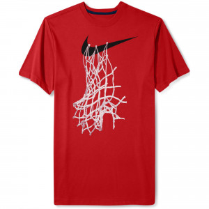Nike Shortsleeve Graphic Basketball Net Tshirt in Red for Men ...